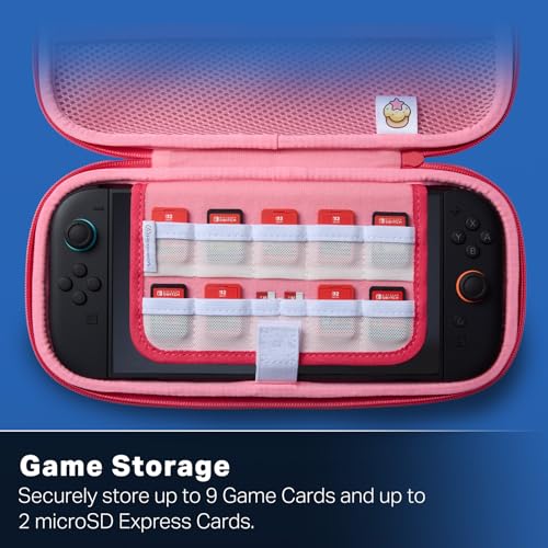 Image of PowerA Protection Case for Nintendo Switch 2 - Kirby Mouthful, Officially Licensed, Protective Storage, Holds up to 9 Game Cards and 2 microSD Express Cards, Integrated Play Stand