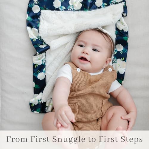 Image of SARANONI Receiving Blankets for Babies | Ultra-Soft Lush and Boutique Quality Baby Blanket | Satin Border Rose Blossom, Mini - 20 inch x 15 inch