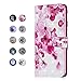 Produktbild iPhone XR Hülle, CAXPRO® PU Leder + TPU Innere Schutzhülle mit Standfunktion und Magnetverschluss, Brieftasche Handyhülle für Apple iPhone XR - Blume #2