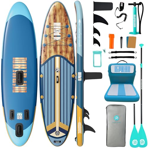 Niphean Paddle Board with Seat, 10’6’’ Paddleboard Inflatable Paddle Board with Seat Anti-Slip EVA Deck and StabilTrac Fin, Inflatable Paddle Boards for Adults & Youth of All Skill Levels