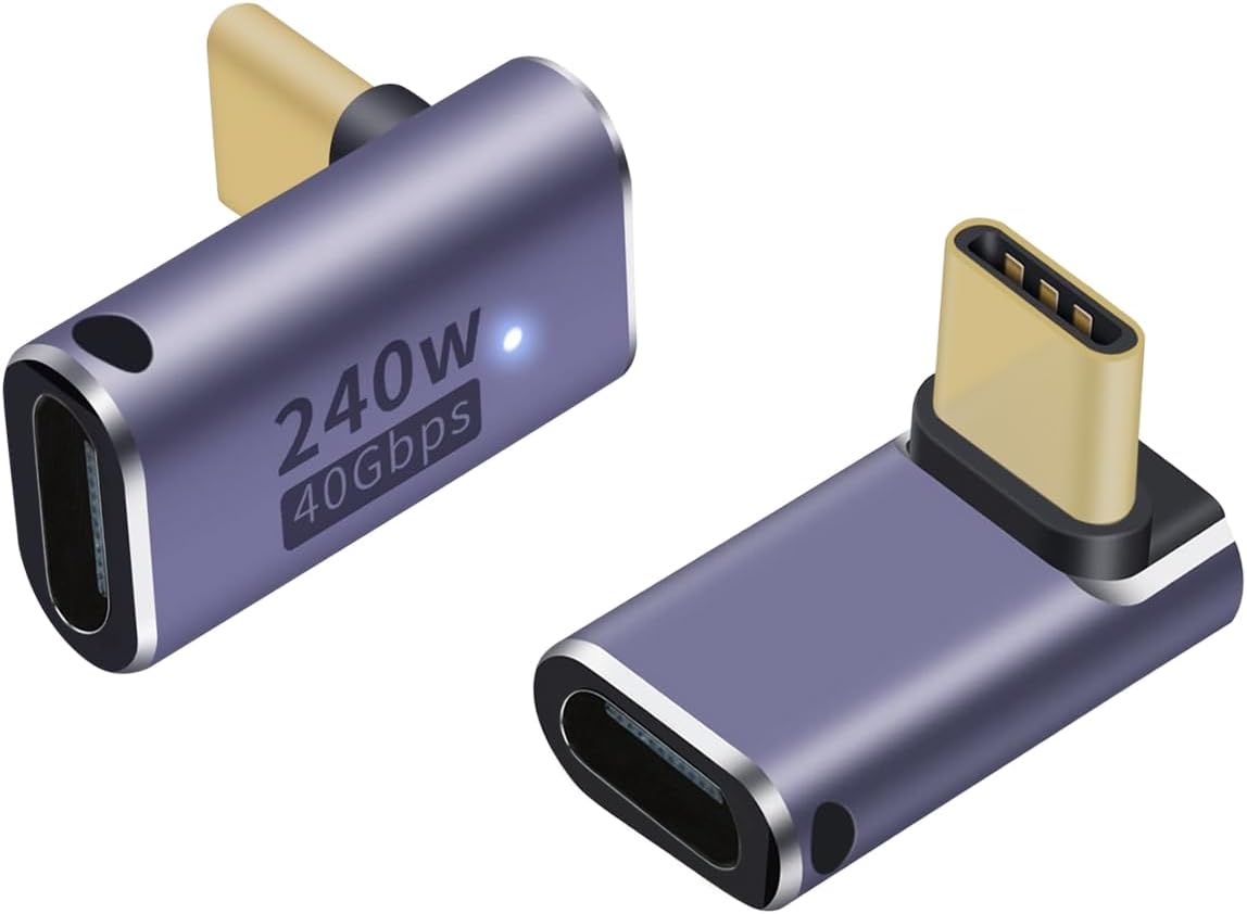 240W USB C Coupler (2 Pack), USB Type C Female to Female Adapter Extender Compatible with Thunderbolt 4/3 Support up to 240W Charging, 40Gbps Data Transfer and 8K@60Hz Video