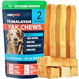 100% Natural Yak Cheese Himalayan Made Dog Chews All Breeds - Lactose Free Yak Chew for Small, Medium & Large Dogs - Dental Cleaning Dog Chews Aggressive Chewers - Long Lasting Odor & Gluten Free