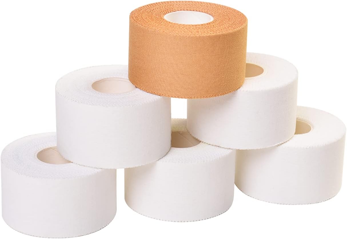 Lobtery White Athletic Tape (3 Pack) Very Strong Athletic Tape No Sticky Residue for Athletes, Sport Trainers and First Aid Injury Wrap, Suitable for Fingers Ankles Wrist (1.5in x 15yards) : Health & Household