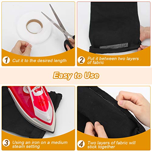 Coitak Fabric Fusing Tape Adhesive Hem Tape Iron-on Tape Each 70Yards (1/2 Inch Width) - Thumbnail 4