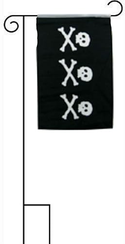 Deluxe 12x18 12"x18" Jolly Roger Pirate Condent Cartoon Sleeved wGarden Stand Flag by Lumaglow