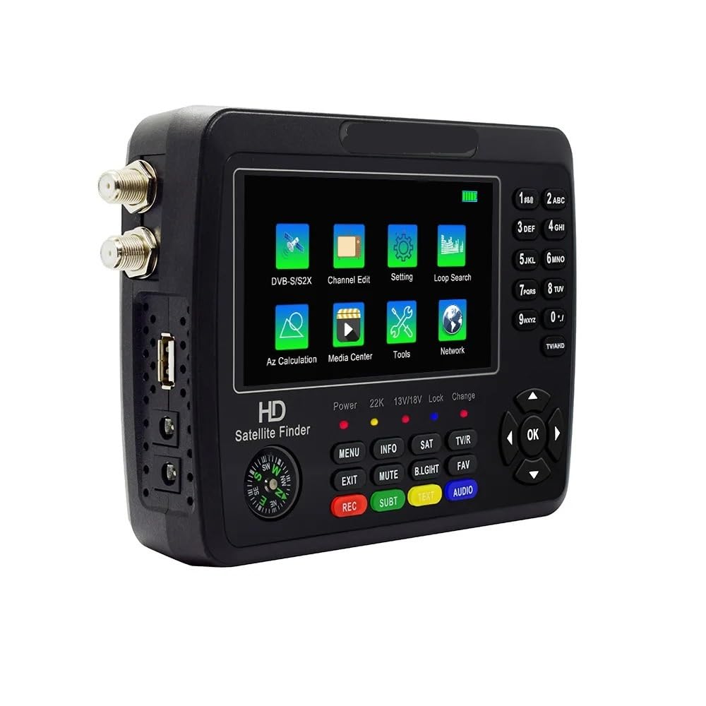 Receptor de Satélite, Medidor de señal satélite V10 Finder MAX for Receptor DVB-S/S2/S2X, Detector con batería integrada 4000 mAh, comparado el Pro