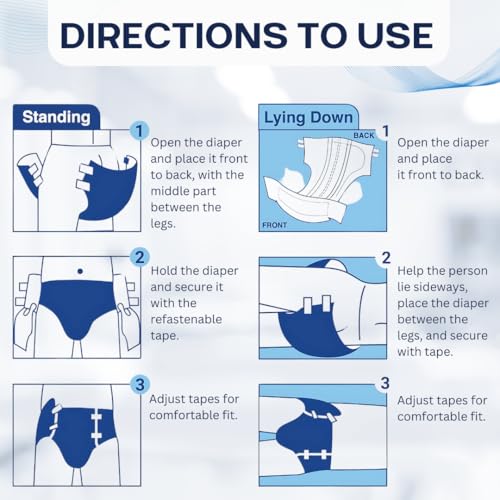 Image of Tape Style Super Absorbent | Unisex | Waist Size (28-44 Inches) Adult Diaper - M (30 Pieces)