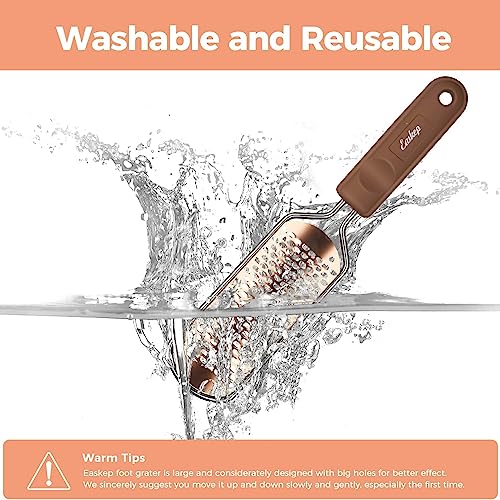 Foot File Foot Scrubber Pedicure - Callus Remover for Feet Easkep Professional Grater Rasp Foot Scraper Corns Callous Removers Cracked Dead Skin Remover for Dry and Wet Feet (Golden) - Image 4