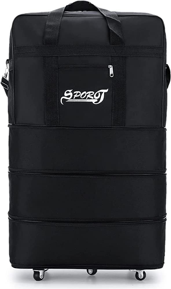 Rolling Wheeled Suitcase, Expandable Suitcase Bag Foldable Rolling Luggage Bag For Travel Business (S)