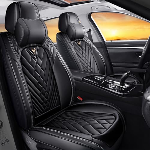 Image of for Toyota RAV4 Seat Covers 2008-2026, Waterproof Car Seat Covers | Nappa Leather Seat Covers for RAV4 Front Set, Airbag Compatible, Full Coverage Seat Protectors, Easy Install(Black)