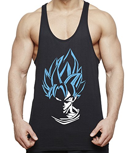 WhyKiki Super Son Goku Camiseta de Tirantes para Hombre Dragon Master Ball Vegeta Turtle Roshi, Farbe2:Negro;Größe2:L Cover