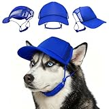 Tuff Pupper Dog Baseball Cap | UV Protection Dog Sun Hat | Breathable Lightweight Design | Secure Adjustable Chin Strap | Quick-Dry Fabric | Reinforced Brim | Small Medium Large Dogs (Blue, L)