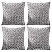 Hivexagon Copricuscini e federe, Confezione da 4 Federe in Felpa per Cuscini Decorative Fodere Copricuscini Arredi per Casa Divano Letto 43X43CM Grigio