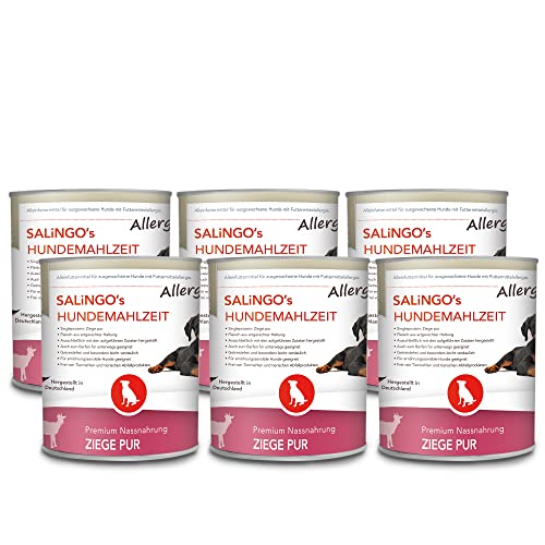 SALiNGO Hunde Nassfutter Ziege Pur 6x800g | hypoallergen | getreidefrei (6x800g)