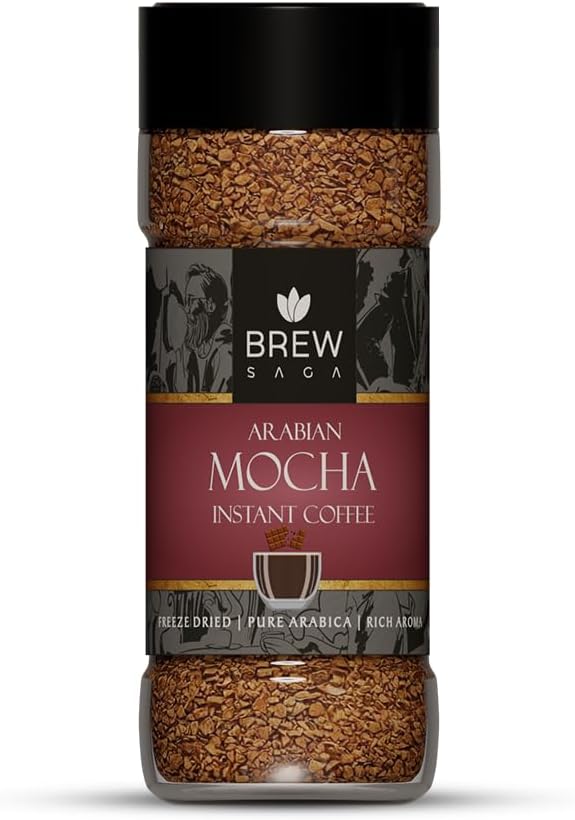 Arabian Mocha Instant Coffee | 100% Arabica | Freeze-Dried | Ideal Flavoured Coffee | No Added Sugar | Makes 30 Cups | 50 Gram | Cafe Like Coffees At Home | Coffee Powder In Fresh