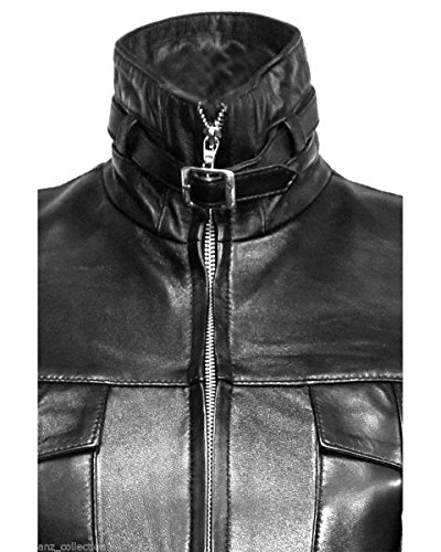 Clydestones Women Ladies Black Cow Leather Steampunk Style Trench Coat #TOP3