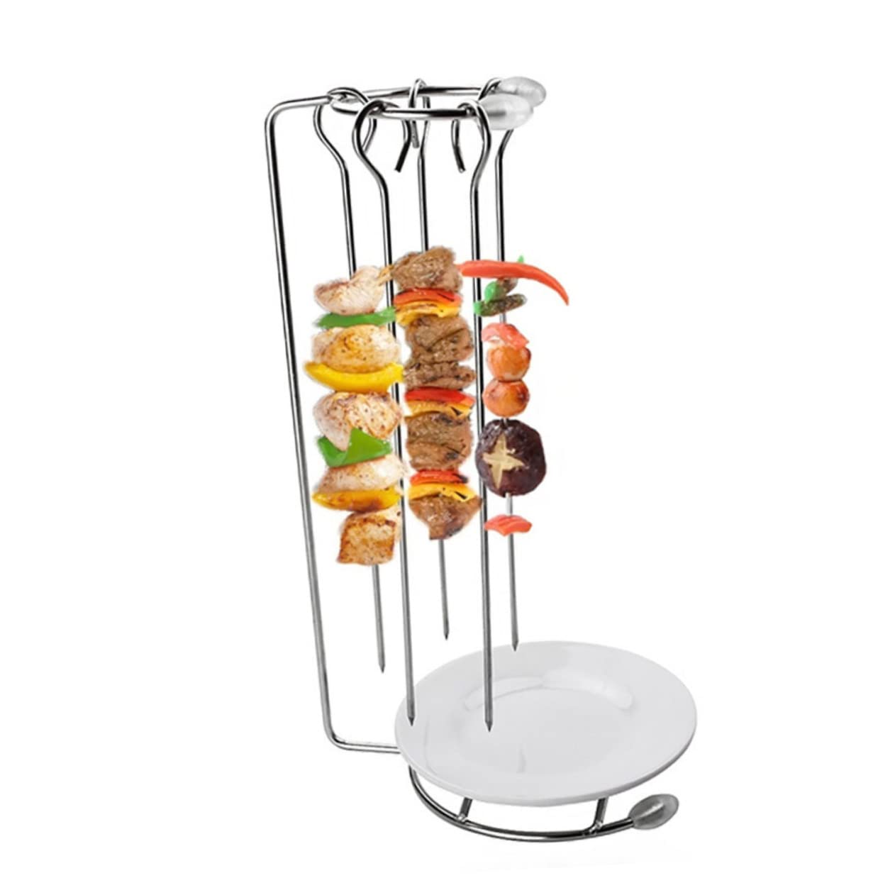 2juegos Soporte De Brochetas Rack para Barbacoa Agujas Utensilios De Cocina para Asar Carne y Verduras