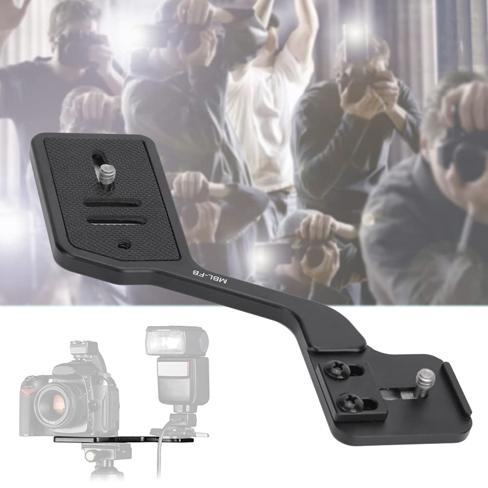Staffa per treppiede per torcia per fotocamera in lega di alluminio con doppia vite da 1/4 di pollice per supporto DSLR Supporto per illuminazione da studio fotografico