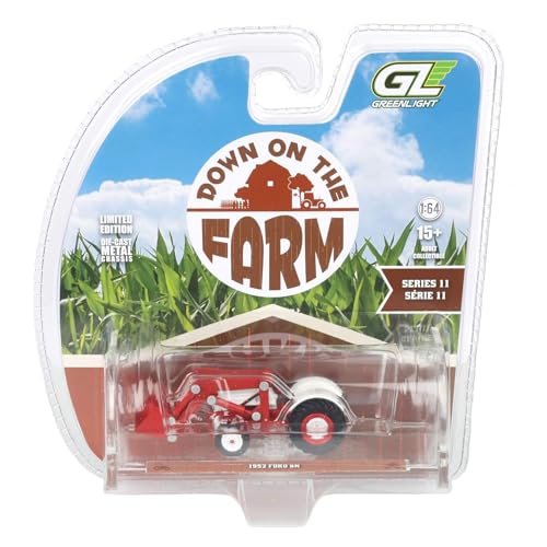 Greenlight Tractor Ford 8N 1952 Escala 1:64 Rojo miniatura 7