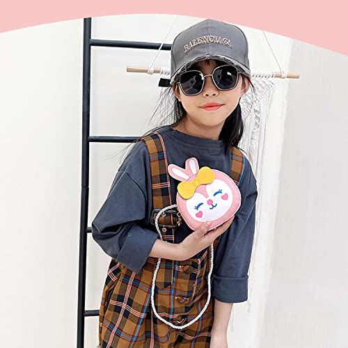 Image of SYGA Children Rabbit & Bow Sling Messenger Bag Coin Bag Cartoon Backpack PU Leather Kitten Handbag for Toddlers Kids