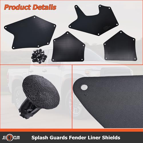 Image of Front Splash Guards Fender Liner Shields with Clips Compatible with Toyota Sequoia Tundra Splash Shield Fender Liner Apron Seal Replace for 53739-0C020 53736-0C030 53737-0C030