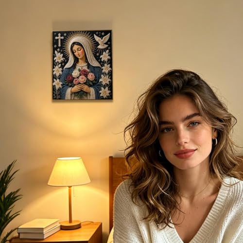 Pintura de perlas religiosa con acabado radiante para sala 3
