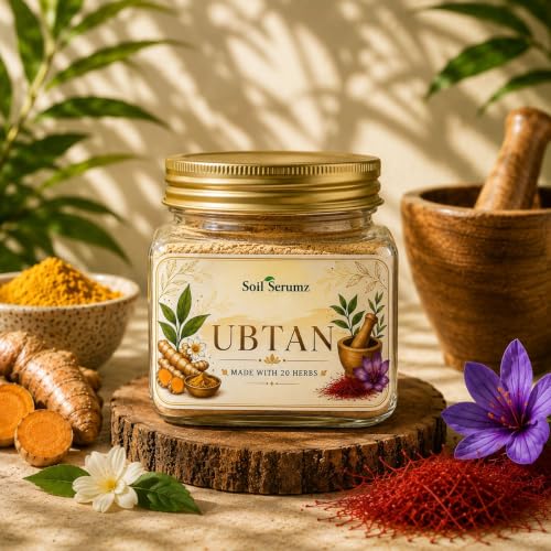 Image of Soil Seramz Ubtan 100% Pure Insta Glow Powder, 50g |Tan Removal Face Pack for Women Glowing Skin with Mulethi,Manjistha,Almond & Other Herbs| Smooth & Clear Complexation| Suitable for All Skin Types