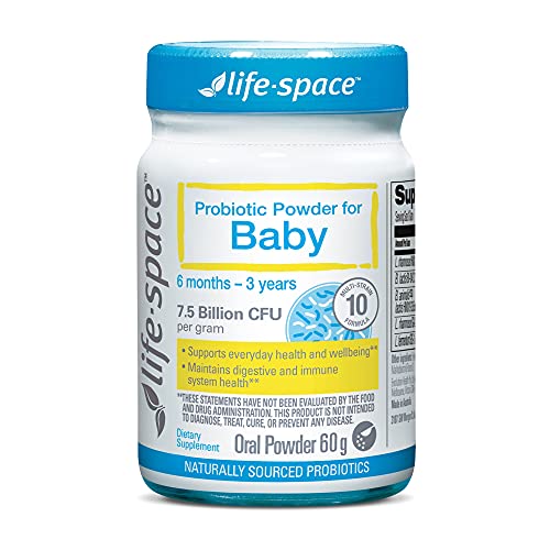 Life-Space Probiotic Powder for Baby, 7.5 Billion CFU Multi-Strain, Supports Digestive Health & Immune, Reduces Risk of Eczema, Relief for Baby Colic, for 6-36 Month Baby, Constipation - 60 Grams