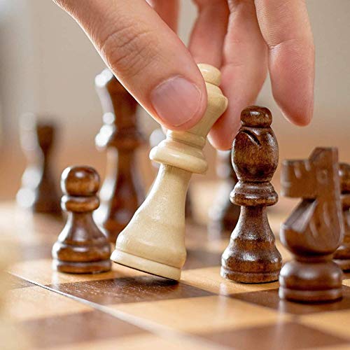 Image of 11 inchX 11 inch Wooden Folding Chess Set with 32 Wooden Pieces | Home /School /College /Tournament Chess Board- Handcrafted Wood Quality | CB13
