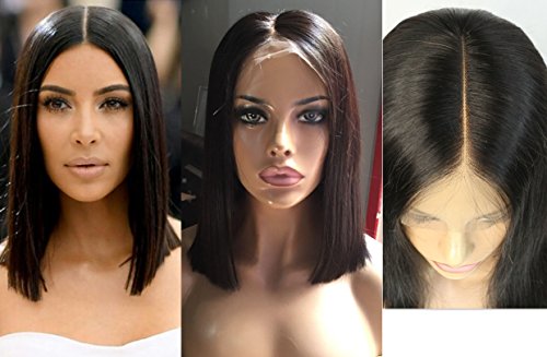 Joywigs Pre Plucked Hairline 130% Density Deep Part Blunt Cut Bob Wig Human
