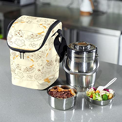 Lonchera grande evita derrames comida fresca correa ajustable hombro 7