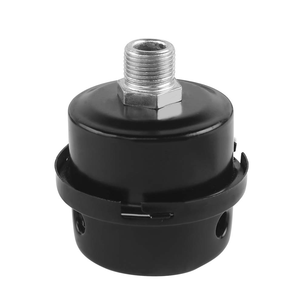 Silenziatore per compressore d'aria Filtro aspirazione metallo nero filettato 3/8" 16mm