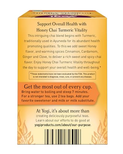 Yogi Honey Chai Turmeric Vitality Tea (16 Count)