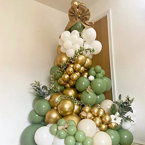 Image of 100pcs Metallic Gold Balloons Different Sizes 18 inch +12 inch +10 inch +5 inch Chrome Gold Balloon Gold Latex Balloons for Halloween Christmas Thanksgiving Birthday Party Graduation Baby Shower