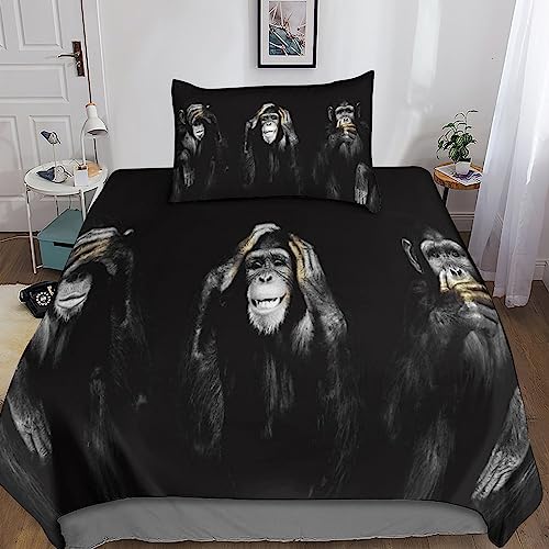 Parure de lit singe microfibre infroissable pour stopper le repassage - 6
