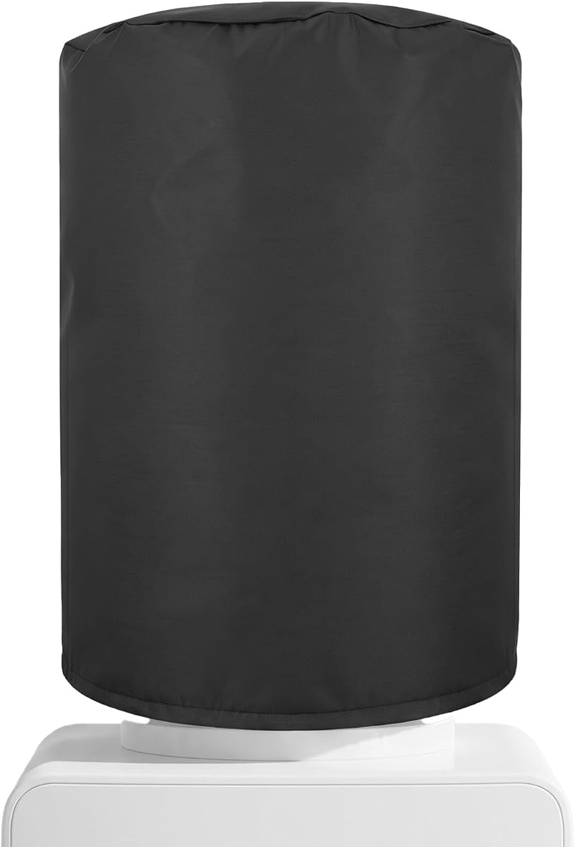 Cubierta para botella de agua de 5 galones, cubiertas para barril dispensador para botella de agua | Funda para jarra de agua reutilizable a prueba de polvo, tela elástica, decoración de cubo, Protector de muebles para uso en el hogar y la Oficina (negro)