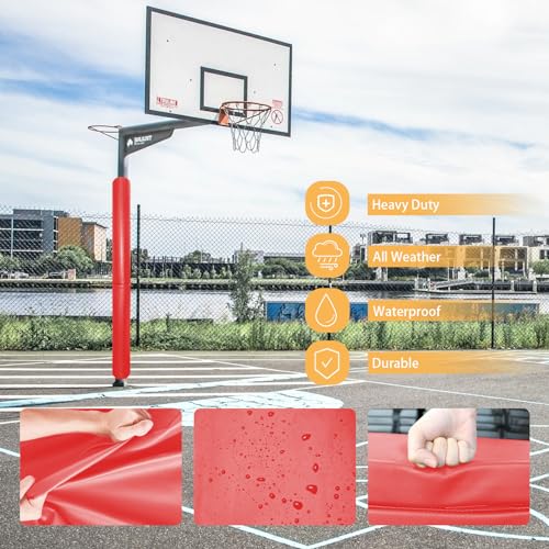 PROGOAL 72” High Pole Pad Heavy Duty 2” Thick Foam Protection Padding 3-4 Inch Round Pole Pad for Basketball Hoop Garage Basement, 6 Feet Waterproof Durable Protector for Player Safty
