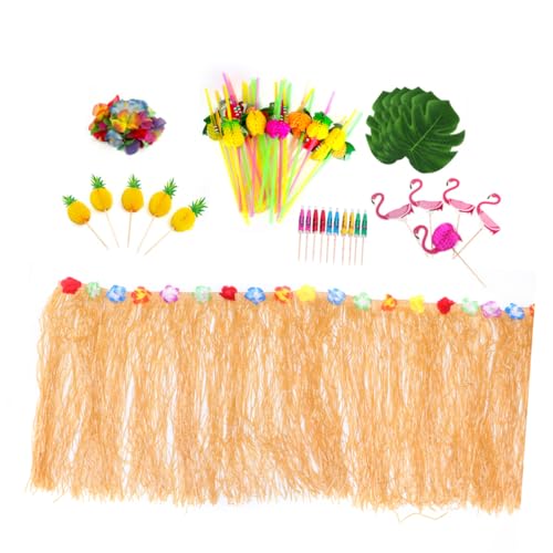 RORPOIR Hawaiian Party Decorations Set 145pcs Table Skirt Birthday Luau Supplies