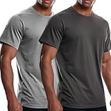 Men's Cooling Workout Shirts Bamboo Viscose Anti Odor Moisture Wicking Athletic Short Sleeve Lightweight Loose Gym Tee XXL