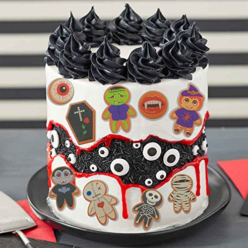 10Pcs Little Zombie Acrylic Dessert Cupcake Cake Decorations Pick For Halloween Horror Theme Boy Girl Man Woman Happy Birthday Weeding Anniversary Party Decor Supplies #TOP29