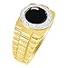 Imagen de Mens Diamond & Simulado Onyx anillo plata de ley o plata chapado en oro amarillo