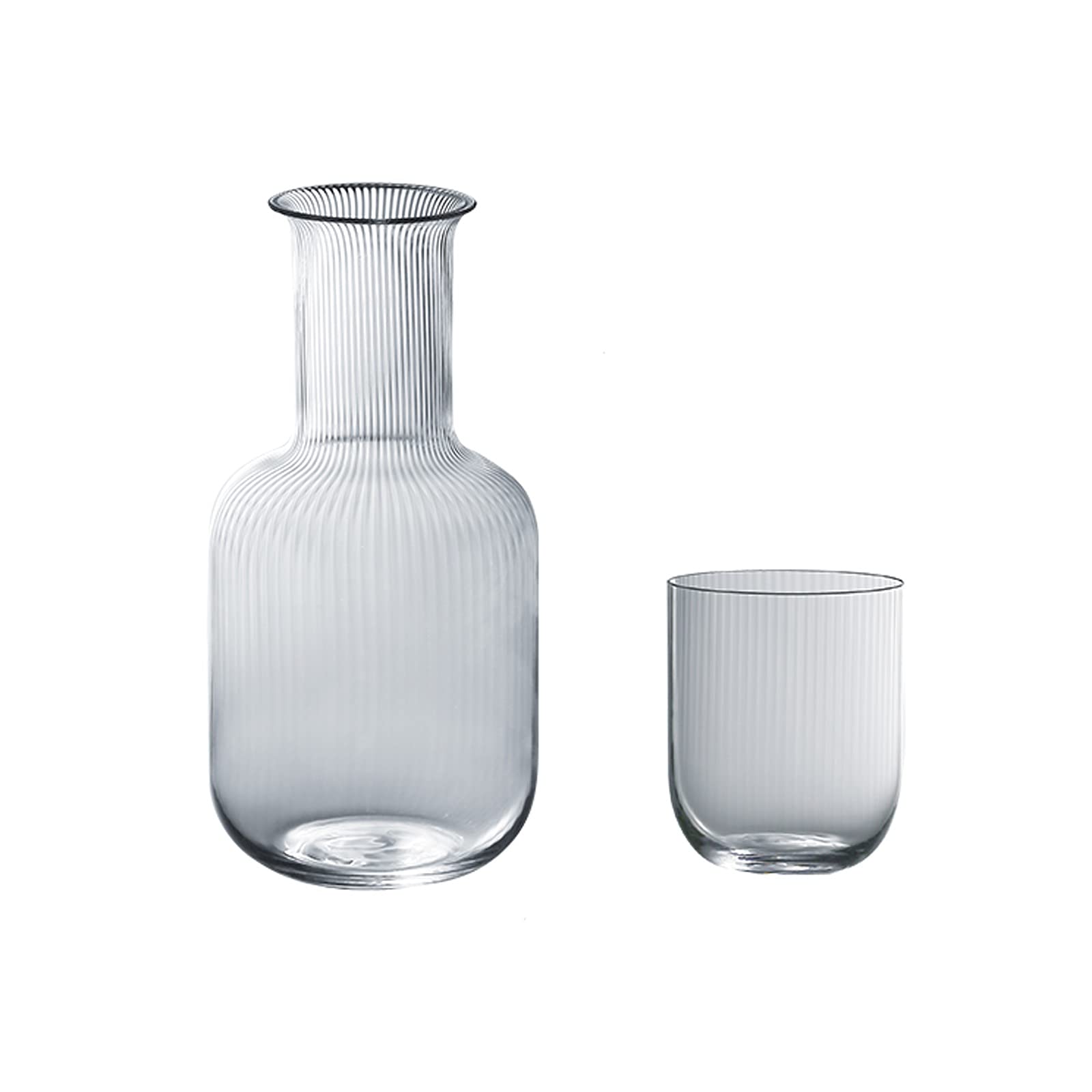 Cruche 27 onces Pichet en verre simple avec une tasse d'eau Chaîne Vertical Motif Cruche à eau froide for le lait, le jus, les boissons chaudes et froides Cruche a Eau