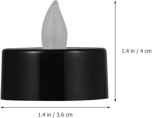 Miniatura 3 de Uonlytech 10 velas electrónicas LED, luz parpadeante sin llama, luz de té alimentada, luz de vela de plástico para el hogar, para Halloween, fiesta,
