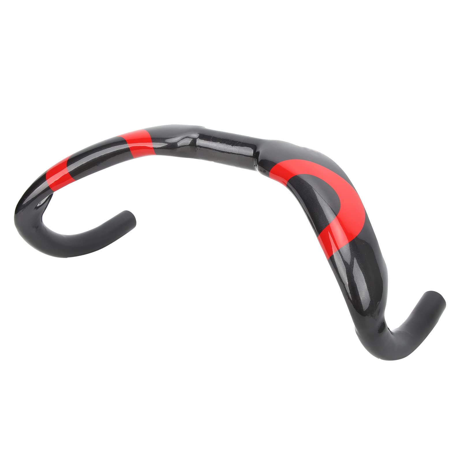 Manillar de Bicicleta de Fibra de Carbono, Manillar Curvado Ultraligero para Bicicletas de Carretera, Diseño Ergonómico para Reducir la Resistencia al Aire, Manillar de Fibra de Ca (Roja)