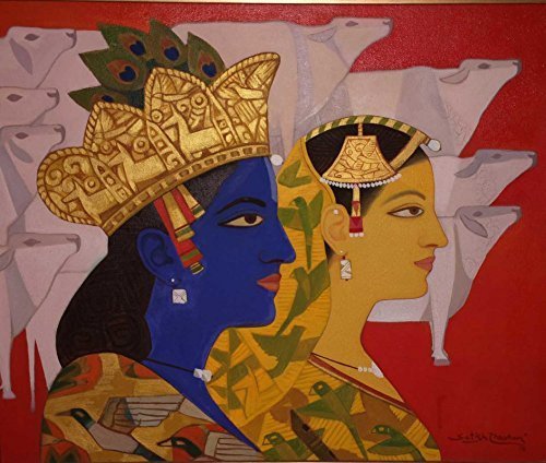 Radha Krishna (Oil Painting by Satish Chauhan)-image-5