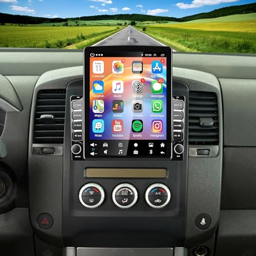 Double Din Car Radio Upgrade for 2015-2021 Nissan Frontier Stereo Replacement Head Unit/with Wireless CarPlay Android Auto 9.7'' Vertical Touch Screen Audio Receiver Bluetooth GPS WiFi AHD Camera Mic