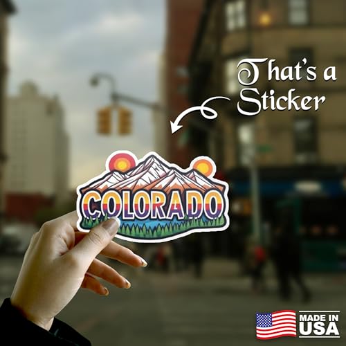 Image of Colorado State Sticker - USA States Vinyl Decal 5 Inch, Waterproof Colorado Map Sticker for Car Bumper, Laptop, Truck, Wall