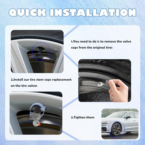 4PCS Auto Tire Valve Stem Caps,Glow in The Dark Cute Duck Valve Caps for Car Tires,Universal Car Tire Air Caps Replacement Car Decorations for Most Trucks Motorcycles Bicycles (Black)