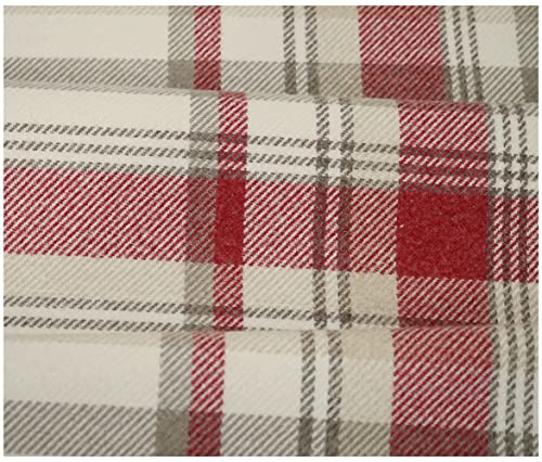 Skye Balmoral Thick Wool Effect Tartan Upholstery Curtain Fabric Sofa Plaid Fabric (100 x 140cm (1 Metre), Cranberry) - Image 2