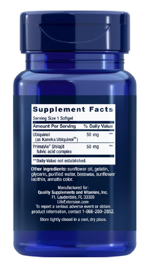 Life Extension - Super Ubiquinol CoQ10 con Soporte Mitocondrial Mejorado™, 50mg, 100 Cápsulas Blandas